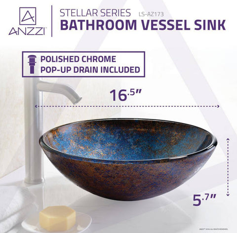 ANZZI Tara Series Deco-Glass Vessel Sink