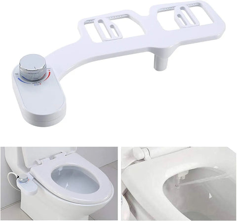 Bidet -  Fresh Water Dual Spray Kit - Non Electric - Toilet Seat Attachment - Cold Wash
