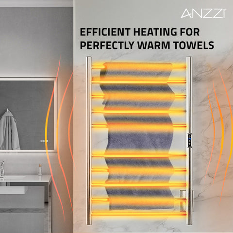 ANZZI Bali Series 10-Bar Stainless Steel Wall Mounted Towel Warmer