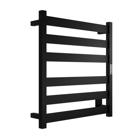 Note Series 6-Bar Stainless Steel Wall Mounted Towel Warmer in Matte Black