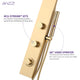 Cici Series 39 in. 2-Jetted Shower Tower with Heavy Rain Shower and Body Jets and Spray Wand in Gold