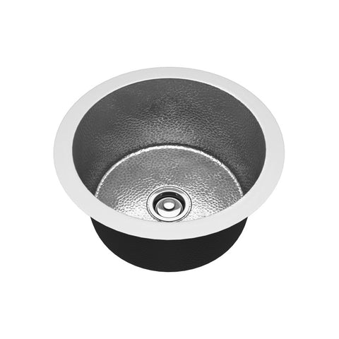 K-AZ261 - ANZZI Compass Drop-in Handmade Copper 17 in. 0-Hole Single Bowl Kitchen Sink in Hammered Nickel