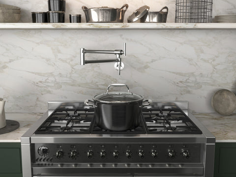 Braccia Series 24" Wall Mounted Pot Filler in Polished Chrome