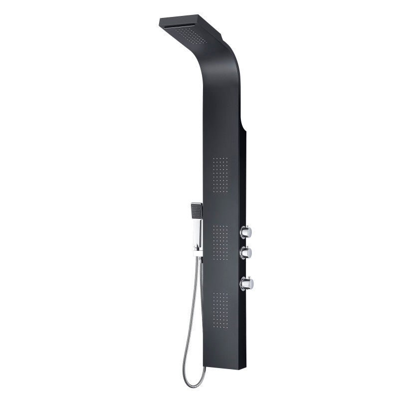 ANZZI LEVEL Series 66 in. 3-Jetted Full Body Shower Panel System with Heavy Rain Shower and Body Jets and Spray Wand in Black