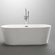 Chand Series 67 in. x 32 in. Flat Bottom Acrylic Freestanding Soaking Bathtub with Center Drain in Glossy White