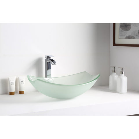 LS-AZ8127 - ANZZI Magician Series Deco-Glass Vessel Sink in Lustrous Frosted