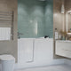 53 - 60 in. x 26 in. Left Drain Air and Whirlpool Jetted Walk-in Tub in White
