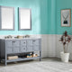 ANZZI Montaigne Series 60 in. W x 35 in. H Bathroom Vanity Set with Carrara White Marble Counter Top, White Basin in Rich Gray