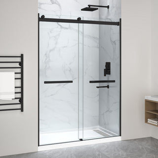 Kahn Series 60 in. x 36 in. Extra-Deep ANR Alcove Shower Base and Frameless Sliding Shower Door Combo