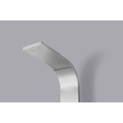 ANZZI Pier 48 in. Full Body Shower Panel with Heavy Rain Shower and Spray Wand in Brushed Steel
