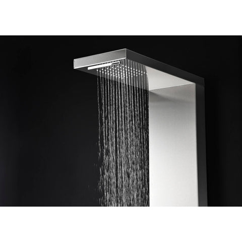 ANZZI Expanse 57 in. Full Body Shower Panel with Heavy Rain Shower and Spray Wand in Brushed Steel