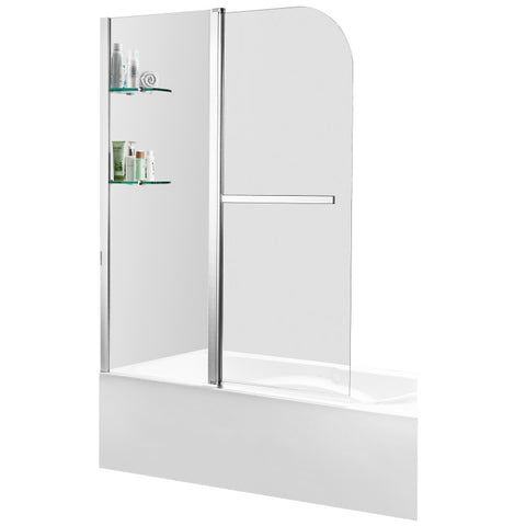 ANZZI 5 ft. Acrylic Rectangle Tub With 48 in. x 58 in. Frameless Tub Door