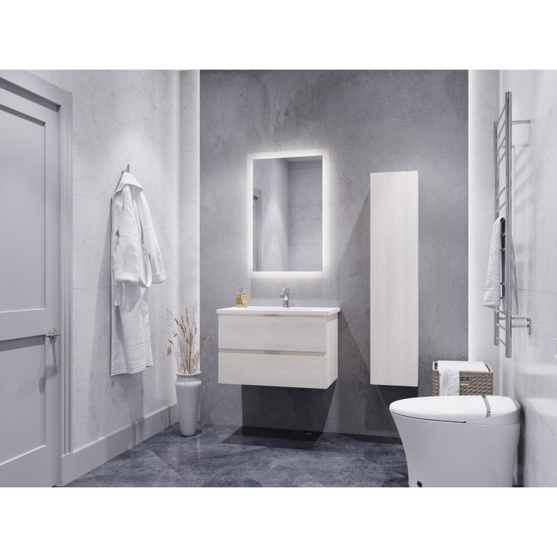 ANZZI 30 in. W x 20 in. H x 18 in. D Bath Vanity Set with Vanity Top in  White with White Basin and Mirror