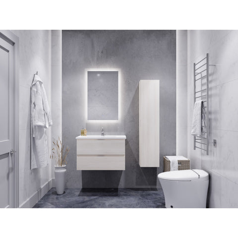 VT-MR3SCCT30-WH - ANZZI 30 in. W x 20 in. H x 18 in. D Bath Vanity Set in Rich White with Vanity Top in White with White Basin and Mirror