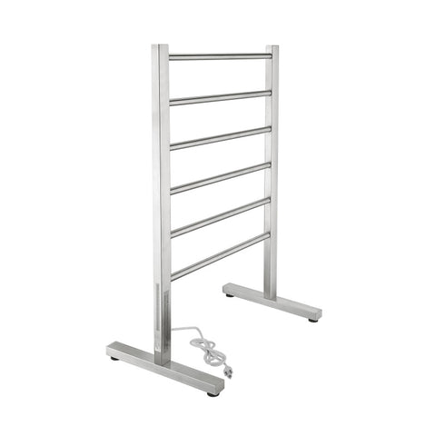 Kiln Series 6-Bar Stainless Steel Floor Mounted Electric Towel Warmer Rack in Brushed Nickel Kiln Series 6-Bar Stainless Steel Floor Mounted Electric Towel Warmer Rack in Brushed Nickel