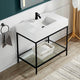 Ventura 36 in. Console Sink in Matte Black with Matte White Counter Top