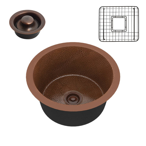 Thrace Drop-in Handmade Copper 17 in. 0-Hole Single Bowl Kitchen Sink