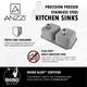 ANZZI MOORE Undermount 32 in. Double Bowl Kitchen Sink with Sails Faucet