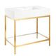 Ventura 36 in. Console Sink in Brushed Gold with Matte White Counter Top