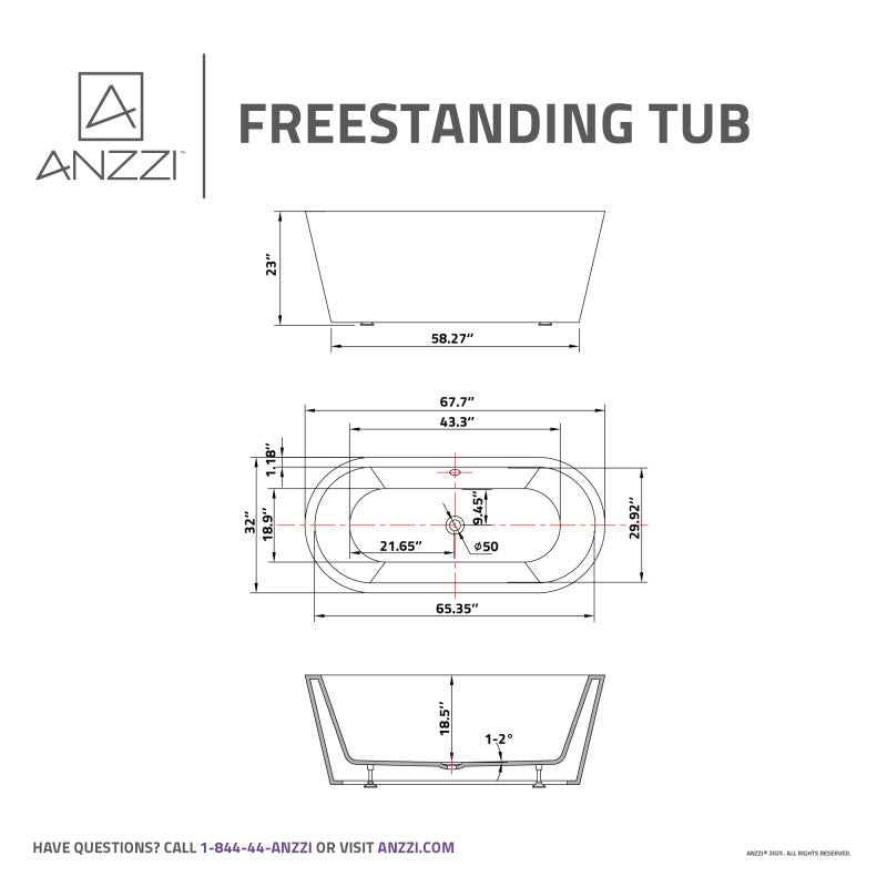 kazu様 /DW513 Xzkai 63 in. x 29.5 in. Soaking Bathtub in White with Drain