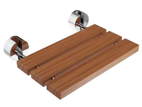 SteamSpa Leisure 20 in. Teak Wall Mounted Folding Shower Seat