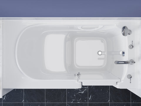 30 in. x 60 in. Right Drain Quick Fill Walk-In Soaking Tub in White