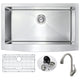 KAZ3620-031B - ANZZI Elysian Farmhouse 36 in. Kitchen Sink with Accent Faucet in Brushed Nickel