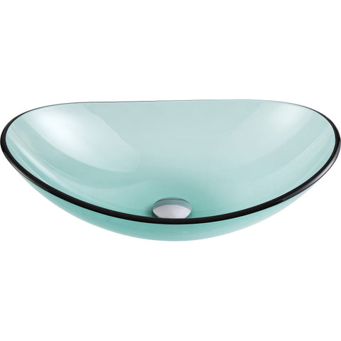 LSAZ076-096 - ANZZI Major Series Deco-Glass Vessel Sink in Lustrous Green with Enti Faucet in Chrome