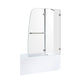 ANZZI 60 in. L x 30 in. W x 79 in. H Right Drain White Rectangular Tub with Frameless Hinged Tub Door in Polished Chrome