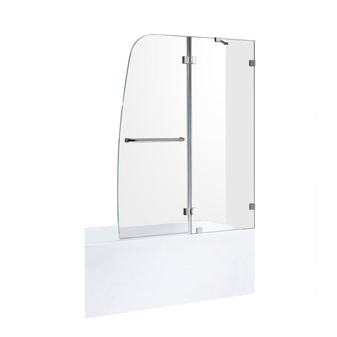 ANZZI 60 in. L x 30 in. W x 79 in. H Right Drain White Rectangular Tub with Frameless Hinged Tub Door in Polished Chrome