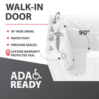 ANZZI 52 in. x 30 in. Left Drain Combination Jetted Bathtub in White with Rounded Toilet and Soft Close Lid