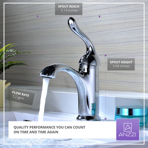 L-AZ009 - Arc Series Single Hole Single-Handle Low-Arc Bathroom Faucet in Polished Chrome