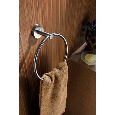 AC-AZ005BN - Caster Series Towel Ring in Brushed Nickel