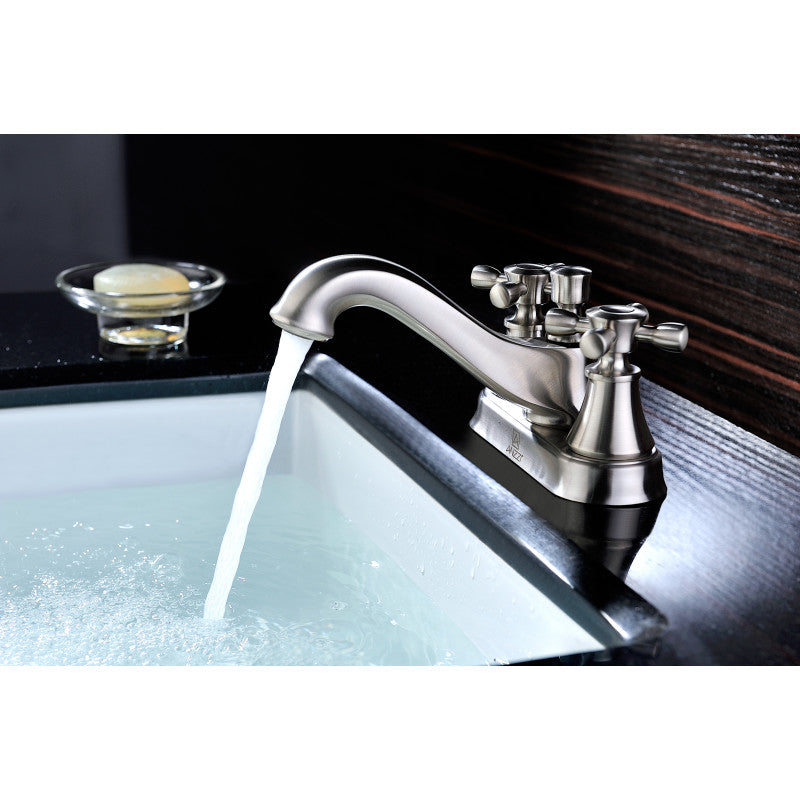 ANZZI Major Series 4 in. Centerset 2-Handle Mid-Arc Bathroom Faucet