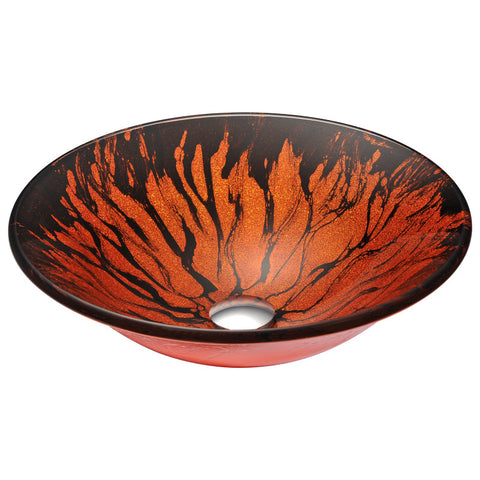 LS-AZ058 - ANZZI Forte Series Deco-Glass Vessel Sink in Lustrous Red and Black