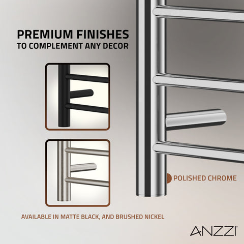 ANZZI Eve 8-Bar Stainless Steel Wall Mounted Electric Towel Warmer Rack