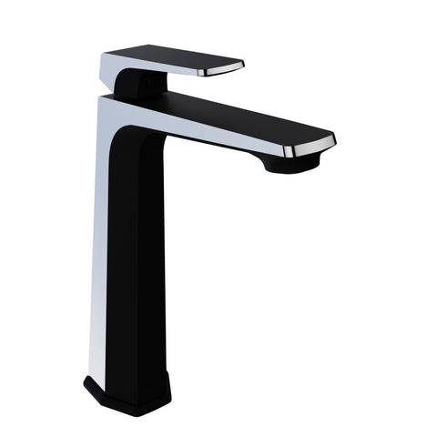 L-AZ904MB-CH - ANZZI Single Handle Single Hole Bathroom Vessel Sink Faucet With Pop-up Drain in Matte Black & Chrome