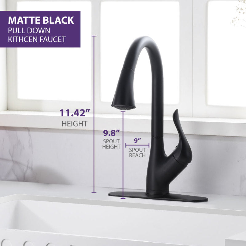 ANZZI Accent Series Single-Handle Pull-Down Sprayer Kitchen Faucet