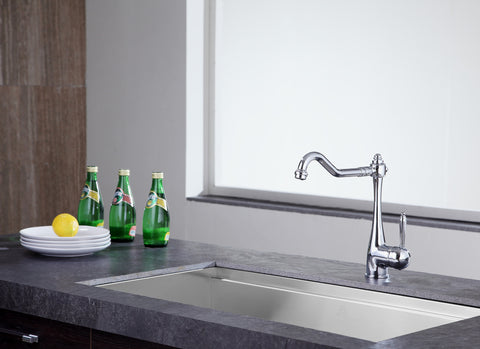 Patriarch Single Handle Standard Kitchen Faucet in Polished Chrome