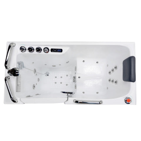 56.5 in. x 60 in. Right Drain Walk-In Whirlpool and Air Tub with Total Spa Suite in White