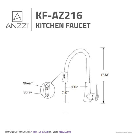 ANZZI Tulip Single-Handle Pull-Out Sprayer Kitchen Faucet
