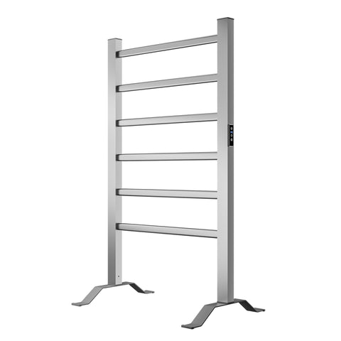 Naple Series 6-Bar Aluminum Wall Mounted/Free Standing Electric Towel Warmer Rack with Leg Attachment in Matte Finish