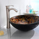 Tuasavi Series 17 in. Bathroom Vessel Sink with Scratch-Tough and Stain-Resistant Non-Porous Surface in Brown Glass