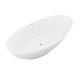 ANZZI Ala 6.2 ft. Solid Surface Center Drain Freestanding Bathtub in Matte White