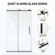 Mountain 48 in Reversible Frameless Sliding Glass Shower Door with Soft-Close System and Matte Black Finish