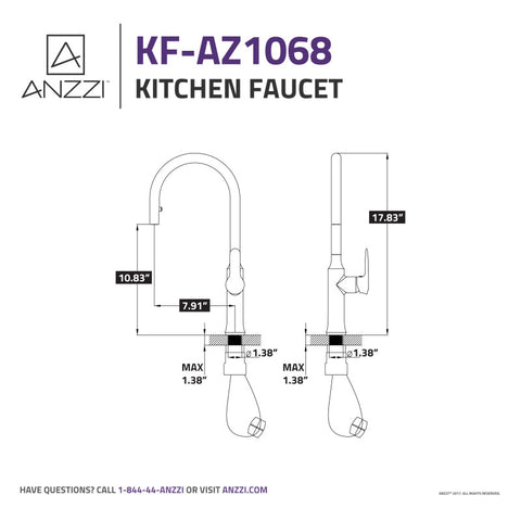 ANZZI Cresent Single Handle Pull-Down Sprayer Kitchen Faucet
