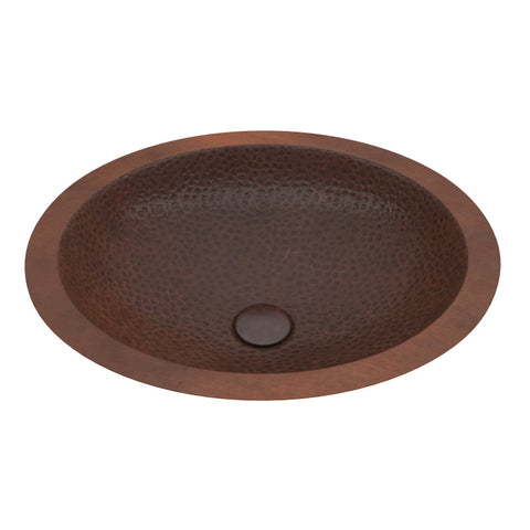 LS-AZ330 - ANZZI Roma 19 in. Drop-in Oval Bathroom Sink in Hammered Antique Copper