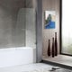 60 in. L x 32 in. W x 79 in. H Right Drain White Rectangular Tub with Frameless Hinged Tub Door in Brushed Nickel Finish