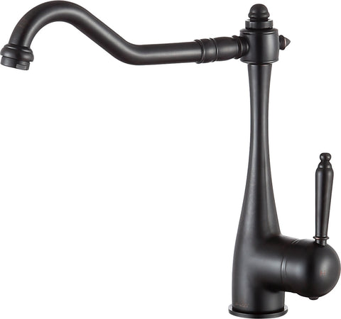 ANZZI Patriarch Elegant Kitchen Faucet, Single Handle Control, High-Arc Spout (8.27" H), WaterSense Certified, Rhino Alloy Solid Brass, Various Finishes