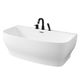 Bank Series 65 in. x 31 in. Flat Bottom Acrylic Freestanding Soaking Bathtub with Center Drain, Matte Black Faucet